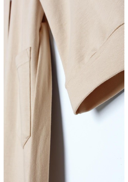 BEJ01-KUŞAKLI Cepli Bisiklet Yaka Uzun Hırka indirimleri