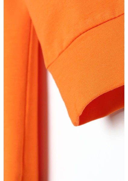 Turuncu-Fermuarlı Sweat Hırka