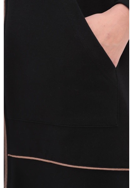 Siyah-Saten Ara Biyeli Sweat Hırka indirimleri