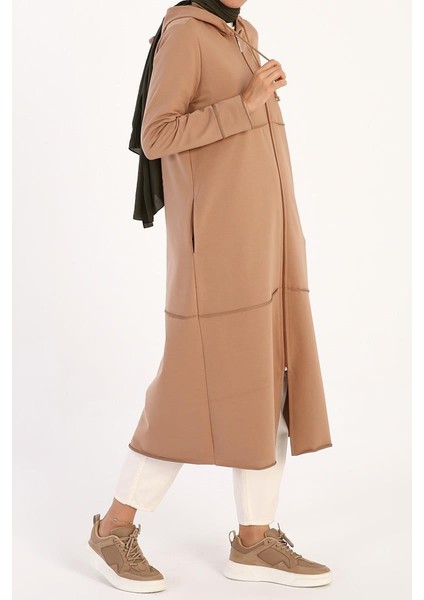 Bisküvi-Kapüşonlu Fermuarlı Hırka modelleri