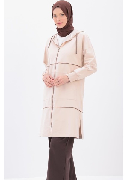 Taş-Saten Ara Biyeli Sweat Hırka fırsatları