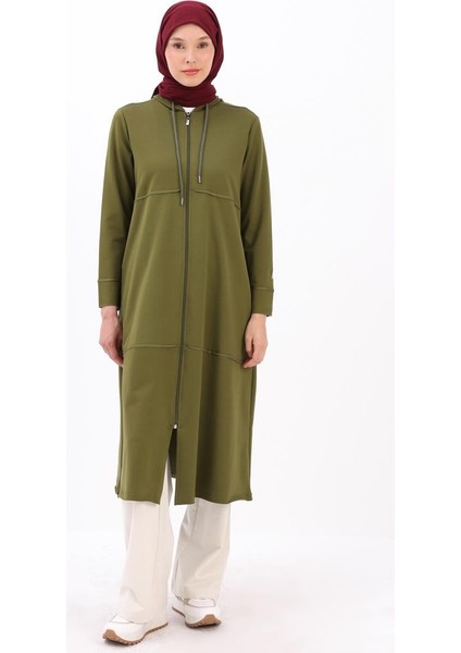 Haki-Kapüşonlu Fermuarlı Hırka fiyatları