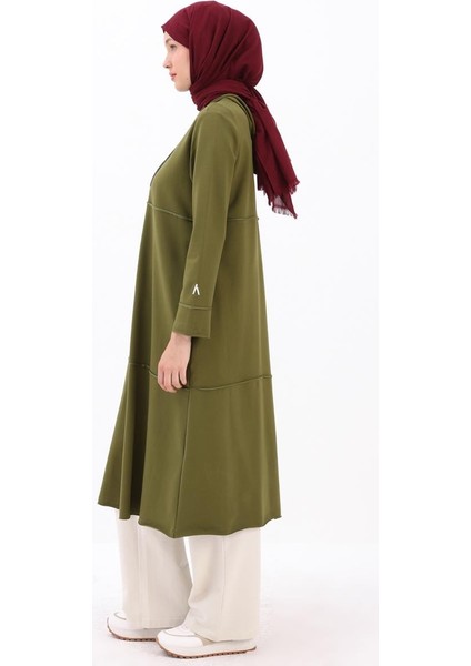 Haki-Kapüşonlu Fermuarlı Hırka modelleri