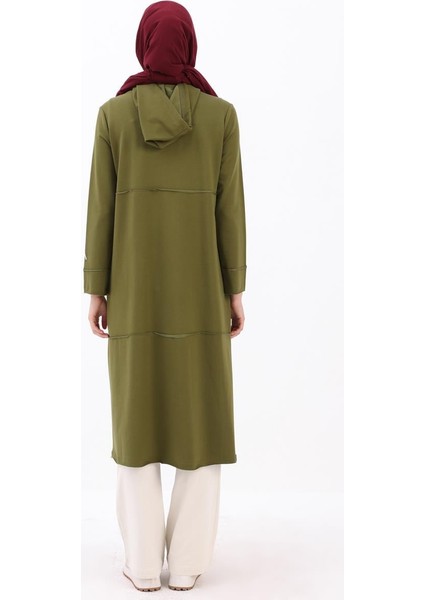 Haki-Kapüşonlu Fermuarlı Hırka fırsatları