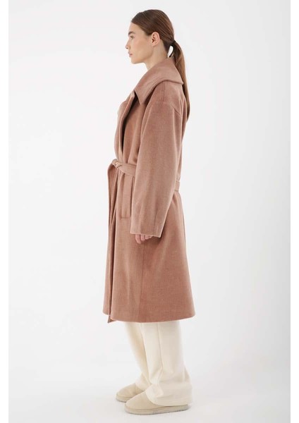 Somon-Oversize Kuşaklı Kaşe Kaban modelleri
