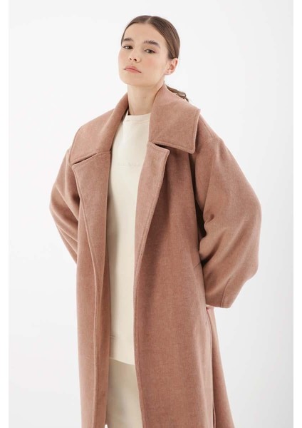 Somon-Oversize Kuşaklı Kaşe Kaban indirimleri