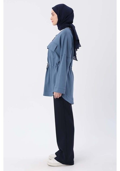 Mavi-Belden Büzgülü Cepli Ceket fiyatları