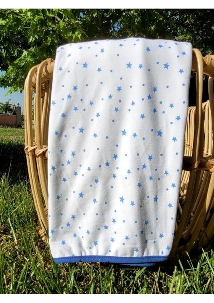 Yumuşak pamuklu yenidoğan bebek battaniyesi, 75x90cm, mavi yıldız desenli fiyatları