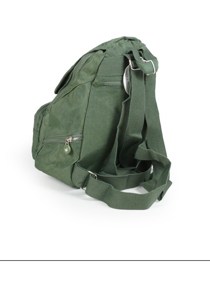 Küçük Boy Krinkıl /klinkır Su Geçirmez Uzun Askılı Çok Gözlü Günlük Kadın Sırt Çantası Yeşil 12-4g fırsatları