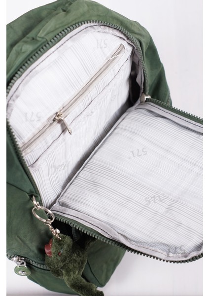 Küçük Boy Krinkıl /klinkır Su Geçirmez Uzun Askılı Çok Gözlü Günlük Kadın Sırt Çantası Yeşil 12-4g indirimleri