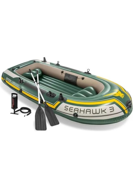 Intex Seahawk 3 Model Bot+Kürek+Pompa Seti - 295 x 137 x 43 cm | Mavi Su Dünyası 68380