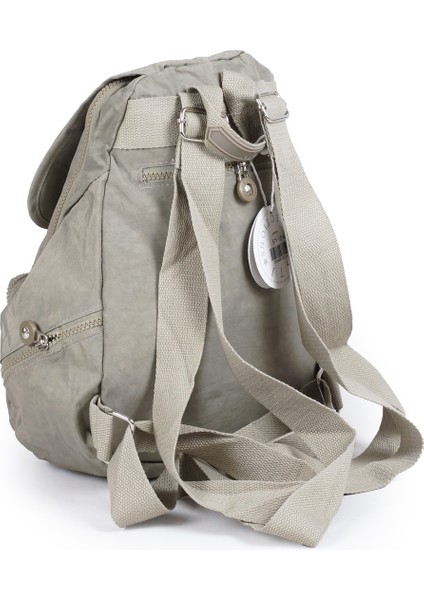 Küçük Boy Krinkıl /klinkır Su Geçirmez Uzun Askılı Çok Gözlü Günlük Kadın Sırt Çantası Bej 12-4g modelleri