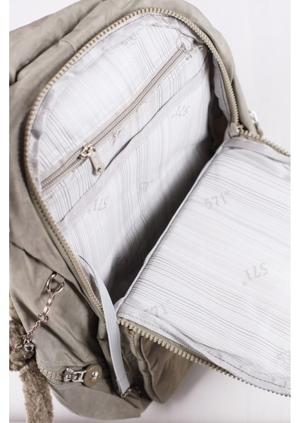 Küçük Boy Krinkıl /klinkır Su Geçirmez Uzun Askılı Çok Gözlü Günlük Kadın Sırt Çantası Bej 12-4g indirimleri