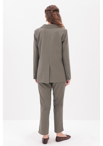 Haki-Astarlı Blazer Ceket
