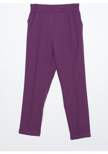 Koyu Mor-Beli Lastikli Havuc Pantolon indirimleri