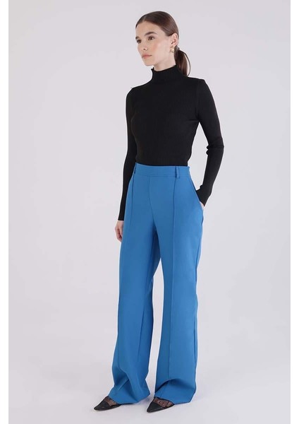 Saks-Nervürlü Palazzo Pantolon modelleri