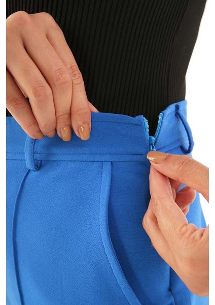 Saks-Nervürlü Palazzo Pantolon indirimleri