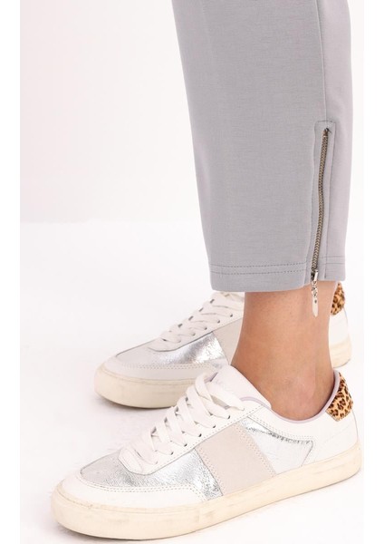 Gri-Paçası Fermuarlı Pantolon indirimleri