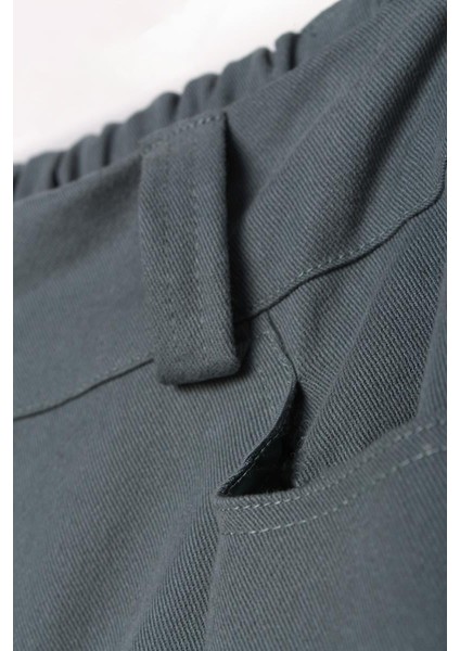 Pastel Yeşili-Pamuklu Geniş Paça Katlamalı Pantolon indirimleri