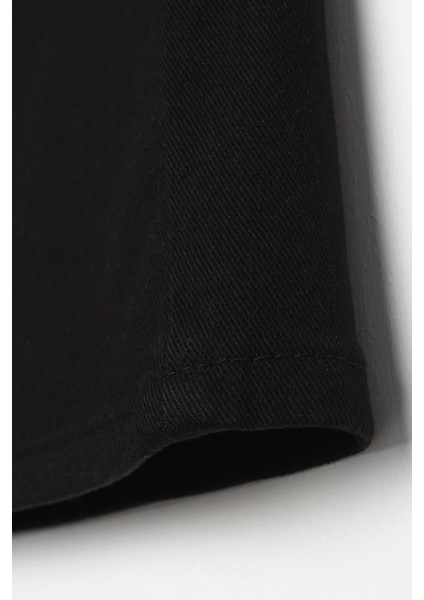 Siyah-Pamuklu Wide Leg Likralı Pantolon