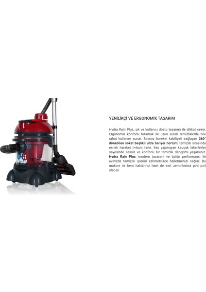 Hydra Rain Plus Su Filtreli Halı Yıkama & Süpürme Makinesi Hepsi Bir Arada 2400 W