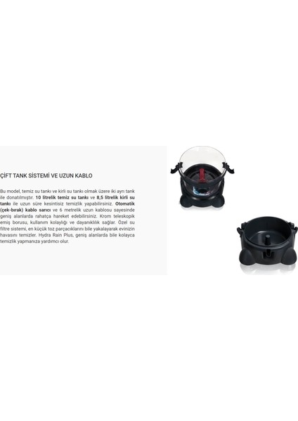 Hydra Rain Plus Su Filtreli Halı Yıkama & Süpürme Makinesi Hepsi Bir Arada 2400 W