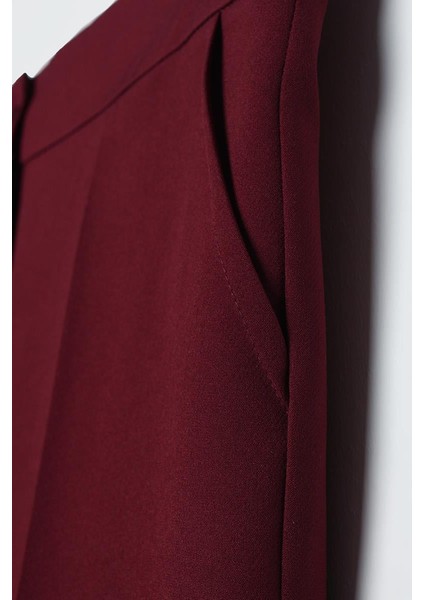 Bordo-Likralı Cigarette Pantolon