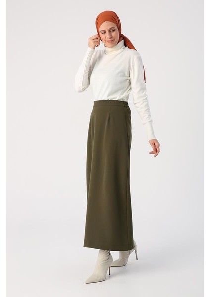 Haki-Beli Lastikli Kalem Etek