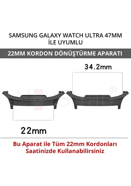 Samsung Galaxy Watch Ultra 47mm ile uyumlu 22mm Kordon Çeviri Aparat Pim Konnektörü Metal fiyatları