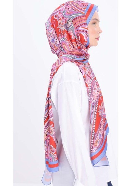 Turuncu-Mor-Desenli Twill Şal fiyatları