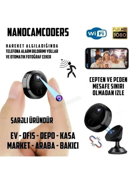 1k 1080 P Mini Wifi Güvenlik Kamerası - Mikro Gözetleme Güvenlik Gizli Mini Kamera - Uzak İzle Hd YU88AC