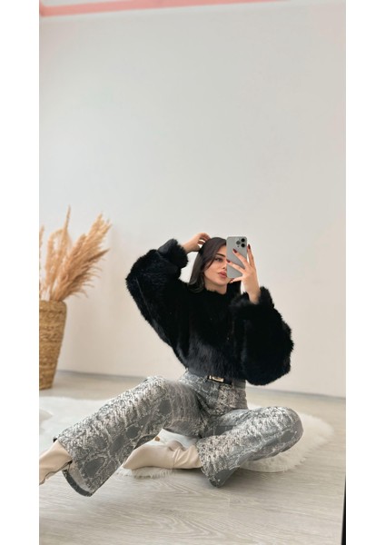 Loredia Boyfit Yılan Desen Jean