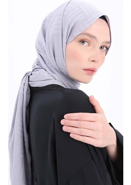 Gümüş-Desenli Jakar Şal