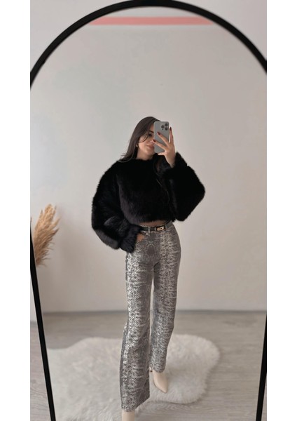Porter Siyah Kürk Sweat