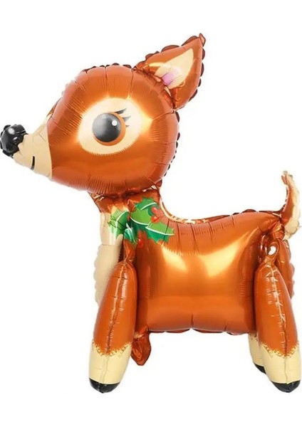 3D Geyik Folyo Balon Yılbaşı Geyik Folyo Balonu