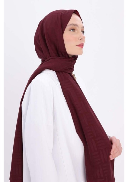 Bordo-Desenli Jakar Şal