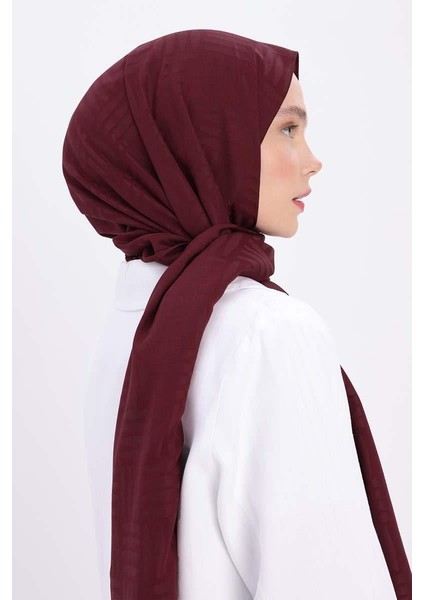 Bordo-Desenli Jakar Şal