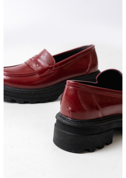 746-759 Bordo Rugan Günlük Yüksek Tabanlı Loafer Ayakkabı fırsatları