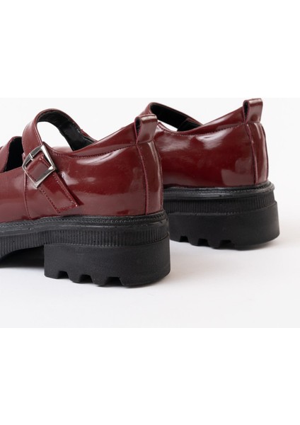 745-771 Bordo Rugan Kadın Günlük Yüksek Tabanlı Loafer Ayakkabı indirimleri