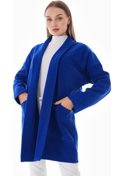 Gigitex Saks Mavi Kaşe Kaban Cepli Standart Oversize 36-44 Boy 90 cm fırsatları