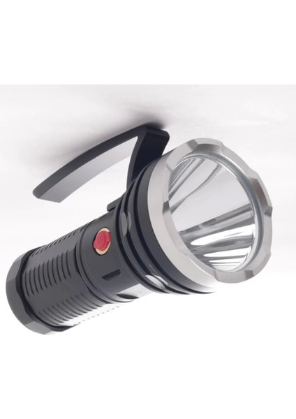 25W Şarjlı Ledli Profesyonel El Feneri 3200LM 3,7VX4 Adet Pil