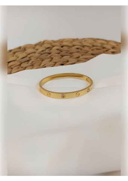 Kartier Kelepçe Taşlı Bileklik Gold Paslanmaz Çelik fiyatları