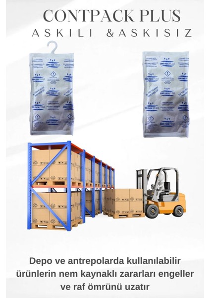 Contpack Plus Askılı Nem Alıcı Rutubet Engelleyici Konteyner Kurutucu 20 Adet 7600 Gr.