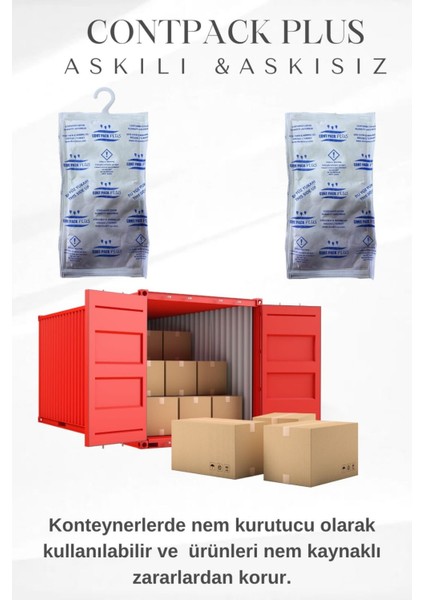 Contpack Plus Askılı Nem Alıcı Rutubet Engelleyici Konteyner Kurutucu 20 Adet 7600 Gr. fiyatları