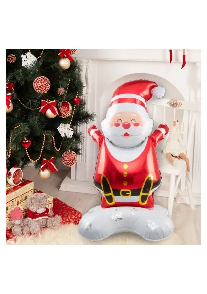 Yılbaşı Temalı Folyo Balon -Ayaklı Noel Baba-