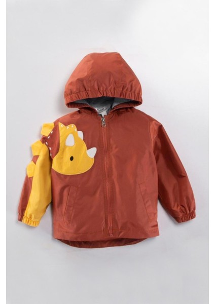 Dinazor Figürlü Fermuarlı Pamuklu Astarlı Kapşonlu Cepli Kız Erkek Bebek Yağmurluk Mont Tulum Çocuk fiyatları