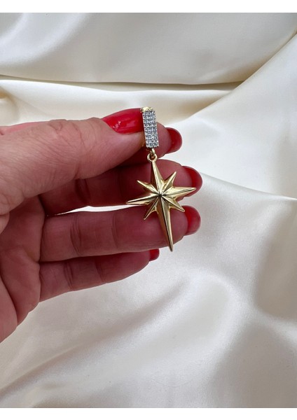 Altın Kaplama Kutup Yıldızı Ajda Charm Veya Kolye Ucu