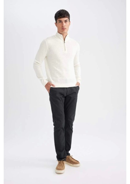 D1050 Chino Pantolon Regular Fit Cepli Düz Paça