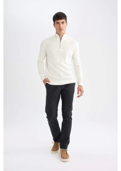D1050 Chino Pantolon Regular Fit Cepli Düz Paça