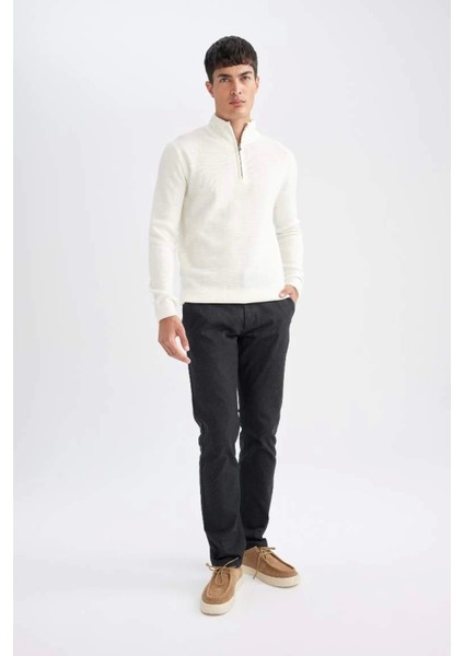 D1050 Chino Pantolon Regular Fit Cepli Düz Paça